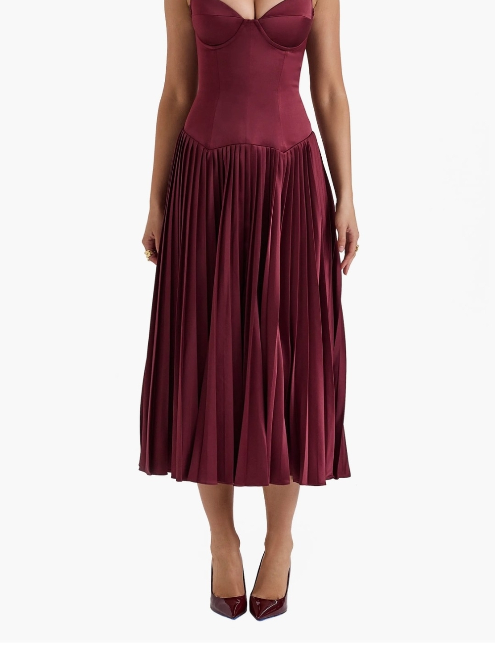 House of CB Burgundy Corset Dress